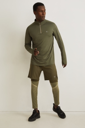 C&A Active Leggings Långbyxor Herr Gröna | YPLDI-4027