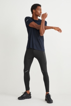 C&A Active Leggings Långbyxor Herr Svarta | AFZHG-3059