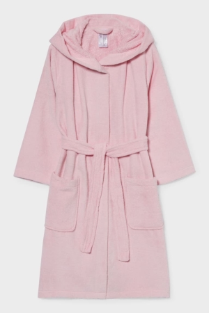 C&A Bathrobe With Hood Organic Bomull Underkläder Tjej Rosa | IBXSA-1057