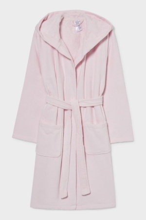 C&A Bathrobe With Hood Organic Bomull Underkläder Tjej Rosa | PEHFM-1745