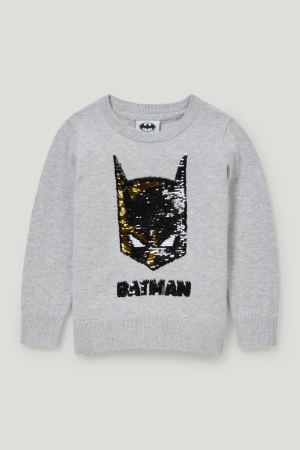 C&A Batman Shiny Jumpers Tjej Ljusgrå | BNSZT-2340