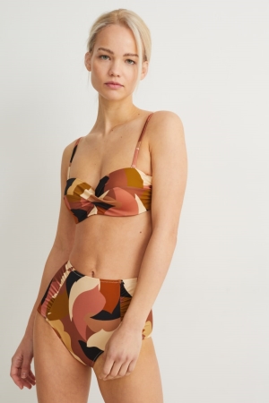C&A Bikini Bandeau Vadderad Lycra® Xtra Life™ Badkläder Dam Beige | UFPKC-2854