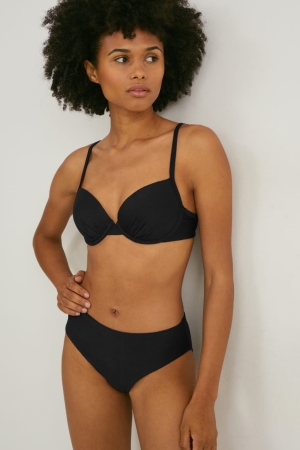 C&A Bikini Bottoms Mid-rise Lycra® Xtra Life™ Badkläder Dam Svarta | THIGR-7348