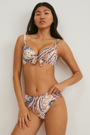 C&A Bikini Bottoms Mid-rise Lycra® Xtra Life™ Badkläder Dam Beige | TLPFO-3597