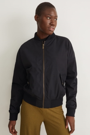 C&A Bomber Jacka Dam Svarta | AOLZF-4510