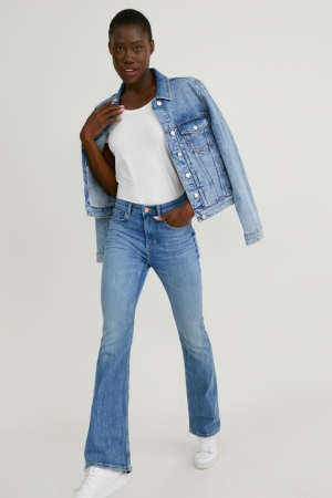 C&A Bootcut High Midja Jeans Dam Blå Ljusblå | FAMYH-3096