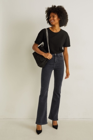 C&A Bootcut High Midja Lycra® Jeans Dam Blå Mörkgrå | AZTNW-7602