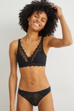 C&A Bralette Underkläder Dam Svarta | QNTFZ-1609