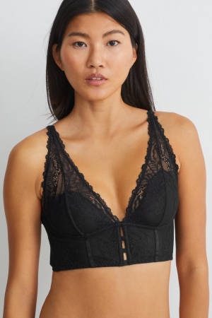 C&A Bralette Underkläder Dam Svarta | ZEXCL-7159