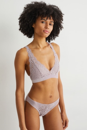 C&A Bralette Vadderad Lycra® Underkläder Dam Ljuslila | YLPWX-4863
