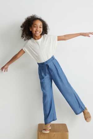C&A Breda Leg Tencel™ Lyocell Fibres Långbyxor Tjej Blå | VAURJ-8712