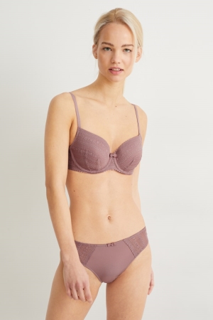 C&A Briefs Lycra® Underkläder Dam Mörkrosa | CMWYZ-4590