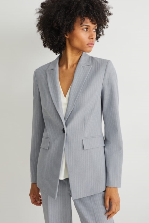 C&A Business Blazer- Regular Fit 4 Way Stretch Blazers Dam Ljusgrå | QOTEJ-9540