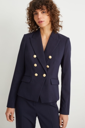 C&A Business Fitted Recycled Blazers Dam Mörkblå | IBLEW-1295
