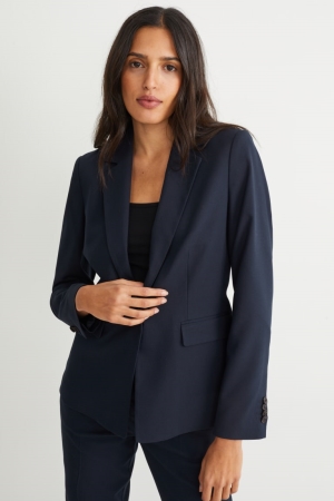 C&A Business Fitted Recycled Blazers Dam Mörkblå | REQMB-4253
