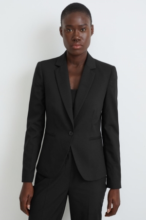 C&A Business Fitted Recycled Blazers Dam Svarta | SRLTV-8972