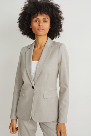 C&A Business Fitted With Recycled Polyester Jacka Dam Ljusgrå | ZDOMV-6704