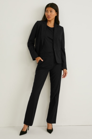 C&A Business Mid-rise Midja Hetero Fit Långbyxor Dam Svarta | PEMIQ-2657