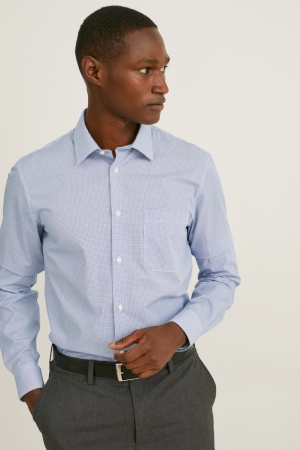 C&A Business Regular Fit Kent Collar Extra-Sleeve s Skjorta Herr Ljusblå | THYQB-9704