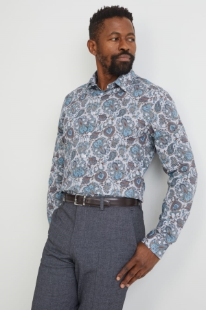 C&A Business Slim Fit Kent Collar Easy-iron Skjorta Herr Multicoloured | BCAZX-6953