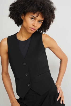 C&A Business WaistWith Recycled Polyester Jacka Dam Svarta | YALJC-6580