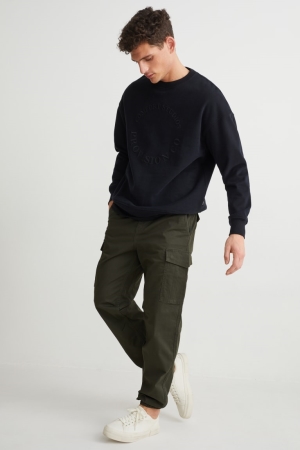 C&A Cargo Regular Fit Lycra® Långbyxor Herr Blå Gröna | AVCOR-4983