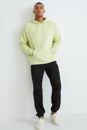 C&A Cargo Regular Fit Lycra® Långbyxor Herr Svarta | OWELJ-7564