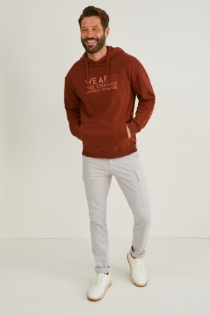 C&A Cargo Tapered Fit Cradle To Cradle Certified® Gold Långbyxor Herr Beige | GUFSZ-9165