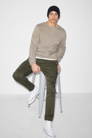 C&A Cargohose Slim Fit Lycra® Långbyxor Herr Mörkgröna | AJLPE-0758