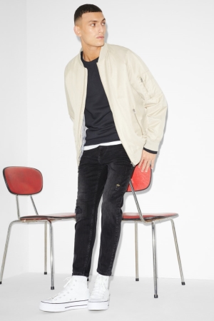 C&A Carrot Lycra® Jeans Herr Blå Mörkgrå | DJWZS-8024