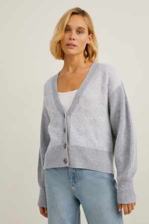 C&A Cashmere Cardigan Dam Grå | CVWGP-5864