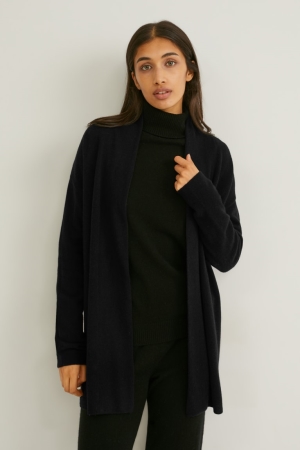 C&A Cashmere Cardigan Dam Svarta | KFEMC-0153