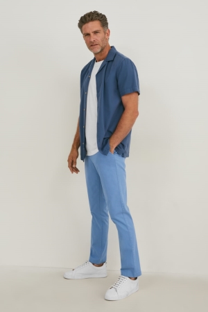 C&A Chinos Regular Fit Lycra® Långbyxor Herr Blå | KSPCJ-4283
