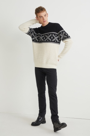 C&A Chinos Slim Fit Flex Lycra® Långbyxor Herr Svarta | TKVHW-2319