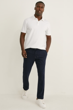 C&A Chinos Tapered Fit Flex Lycra® Recycled Långbyxor Herr Mörkblå | TNOWR-5642
