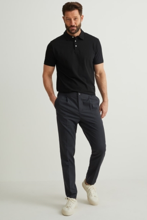 C&A Chinos Tapered Fit Flex Långbyxor Herr Mörkgrå | TWXJP-3950