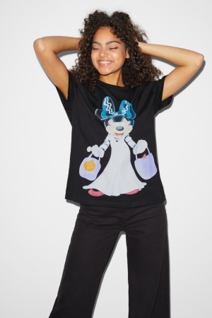 C&A ClockhouseMinnie Mouse T-shirt Dam Svarta | PHRUV-2561