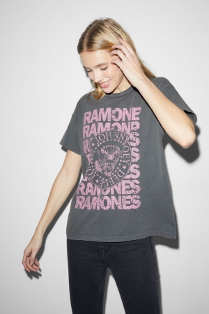 C&A ClockhouseRamones T-shirt Dam Grå | YUNCS-6840