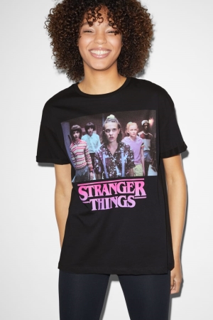 C&A ClockhouseStranger Things T-shirt Dam Svarta | LKGBJ-6571