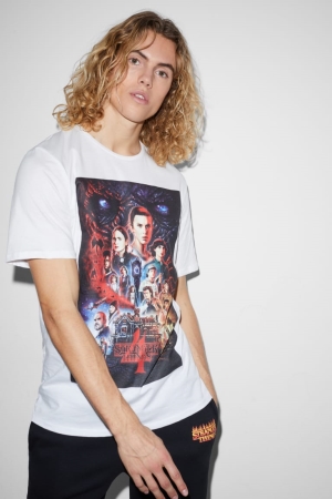 C&A ClockhouseStranger Things T-shirt Herr Vita | EMDLZ-3068