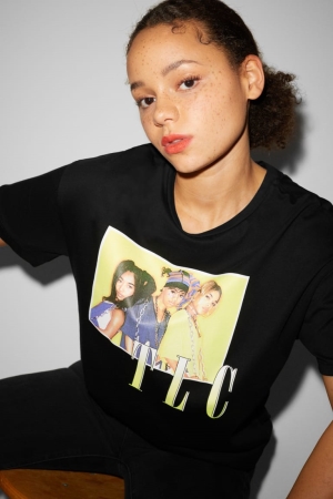 C&A ClockhouseTlc T-shirt Dam Svarta | KAVIM-0634