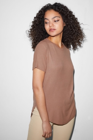 C&A ClockhouseWith Livaeco™ Fibres T-shirt Dam Beige | RSGKF-7362