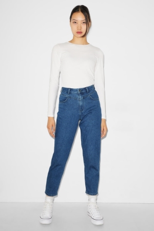 C&A Clockhouse Balloon High Midja Jeans Dam Blå | SBJGD-2647