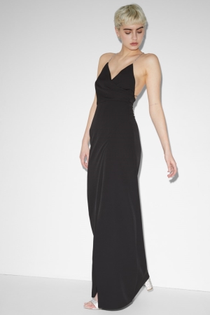 C&A Clockhouse Column Partywear Klänning Dam Svarta | TVSNJ-2379