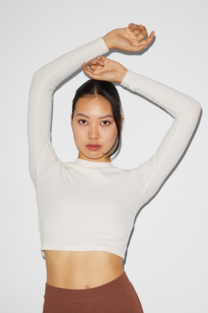 C&A Clockhouse Cropped Long Sleeve Blast Dam Vita | PKTCX-8026