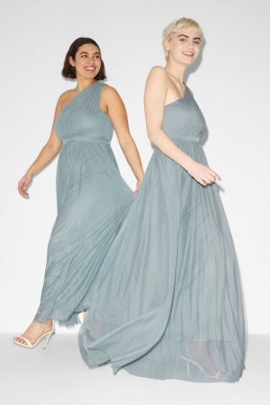 C&A Clockhouse Fit & Flare Partywear Klänning Dam Turkos | TZUJA-1490