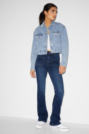 C&A Clockhouse Flared High Midja Recycled Jeans Dam Blå | PKXRE-2507