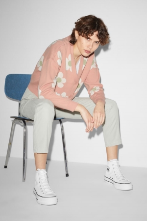 C&A Clockhouse Floral Cardigan Dam Rosa | VSECH-4890