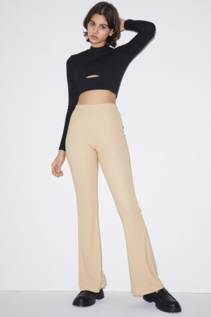 C&A Clockhouse Jersey Flared Långbyxor Dam Beige | QISXA-7806