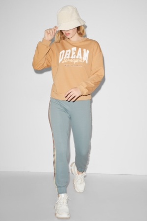 C&A Clockhouse Joggers Långbyxor Dam Ljusturkos | KDMNC-9254